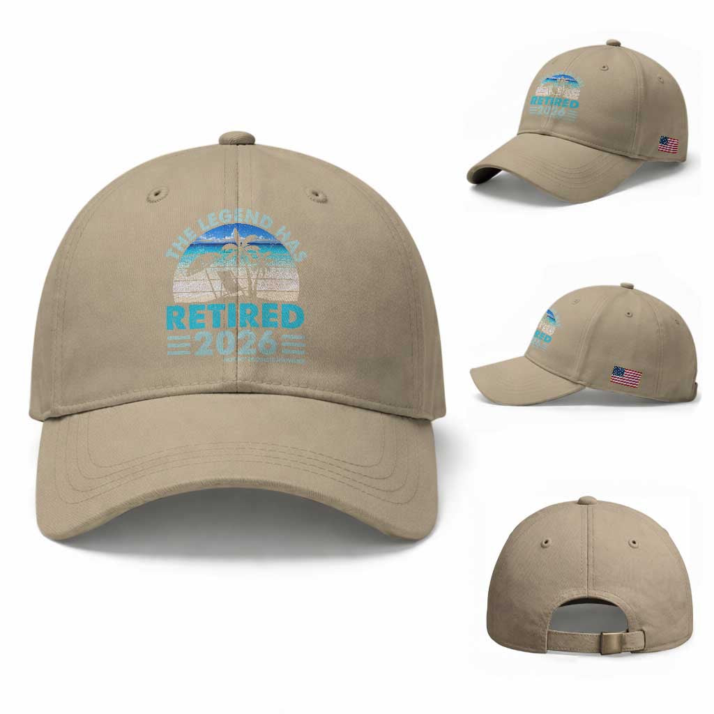 The Legend Has Retired 2026 Baseball Cap Vintage Tropical Beach Sunset Graphic Ocean Vibes