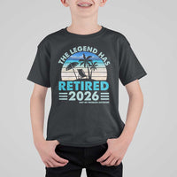 The Legend Has Retired 2026 T Shirt For Kid Vintage Tropical Beach Sunset Graphic Ocean Vibes