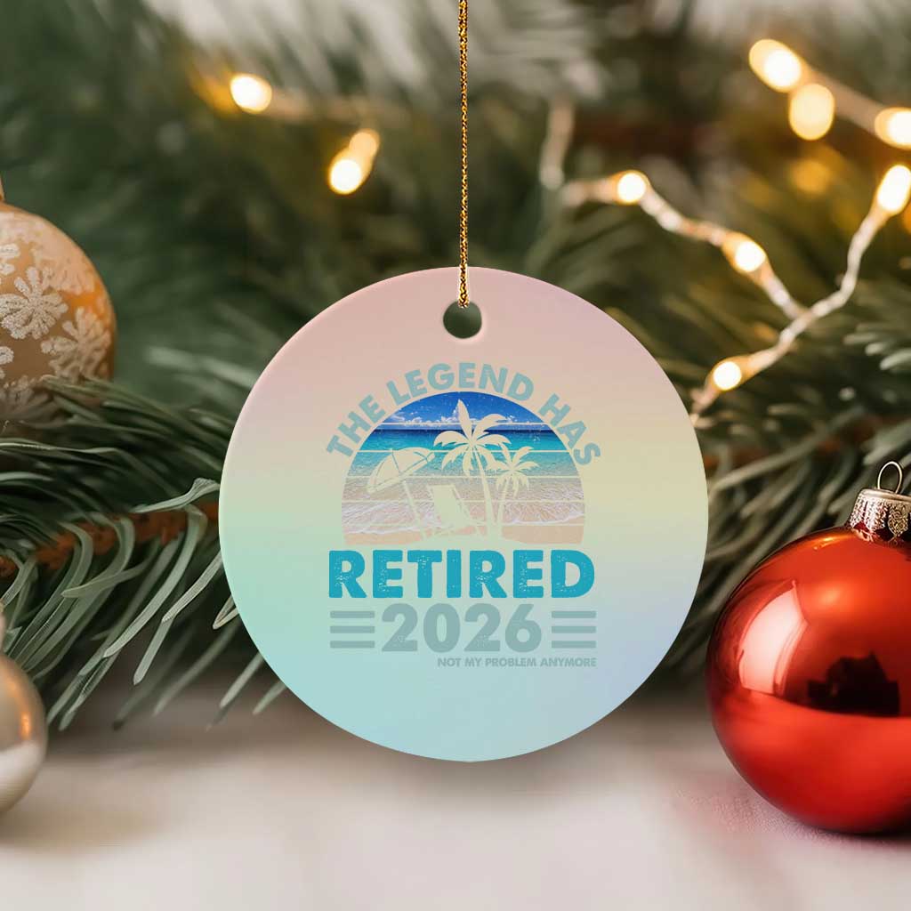The Legend Has Retired 2026 Ceramic Ornament Vintage Tropical Beach Sunset Graphic Ocean Vibes