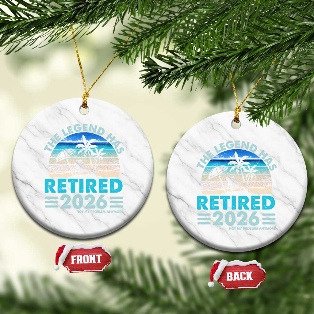 The Legend Has Retired 2026 Ceramic Ornament Vintage Tropical Beach Sunset Graphic Ocean Vibes