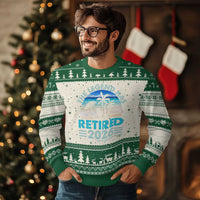 The Legend Has Retired 2026 Ugly Christmas Sweater Vintage Tropical Beach Sunset Graphic Ocean Vibes
