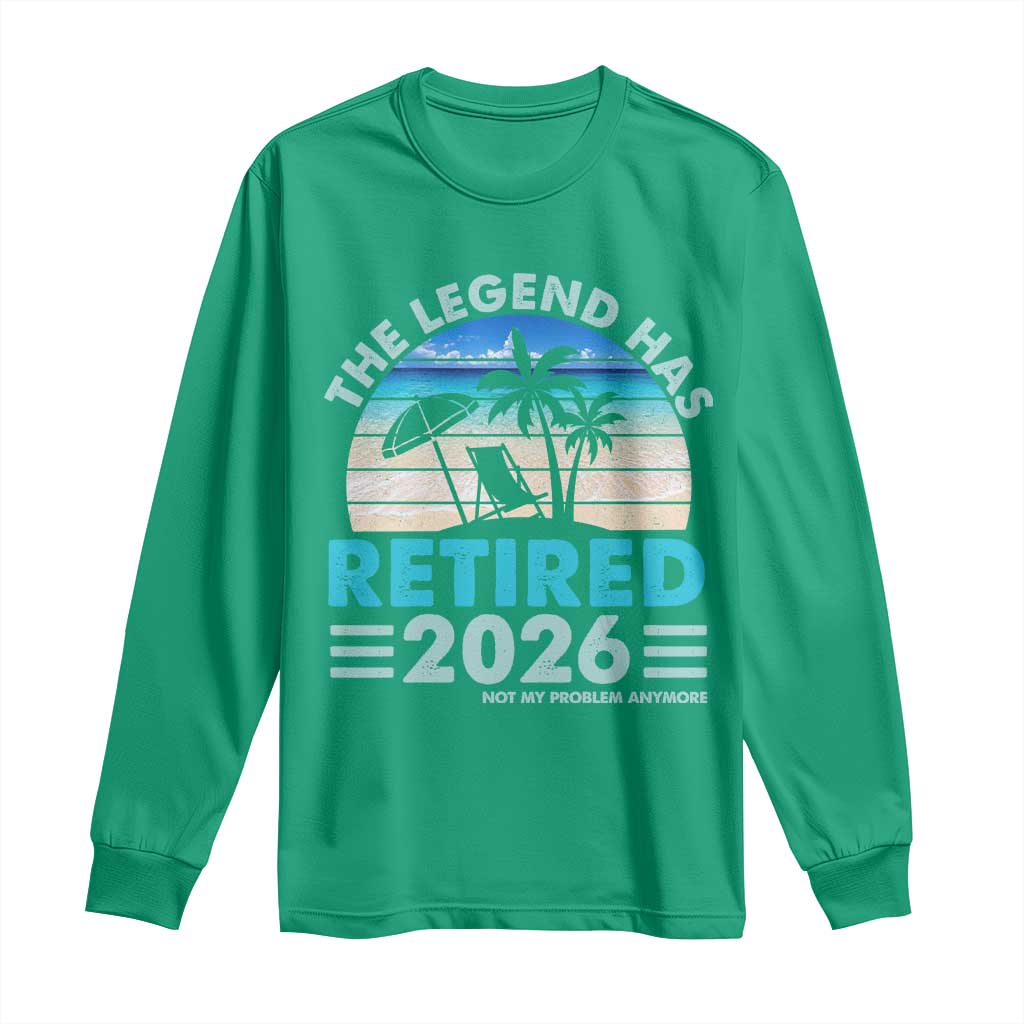 The Legend Has Retired 2026 Long Sleeve Shirt Vintage Tropical Beach Sunset Graphic Ocean Vibes