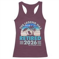 The Legend Has Retired 2026 Racerback Tank Top Vintage Tropical Beach Sunset Graphic Ocean Vibes