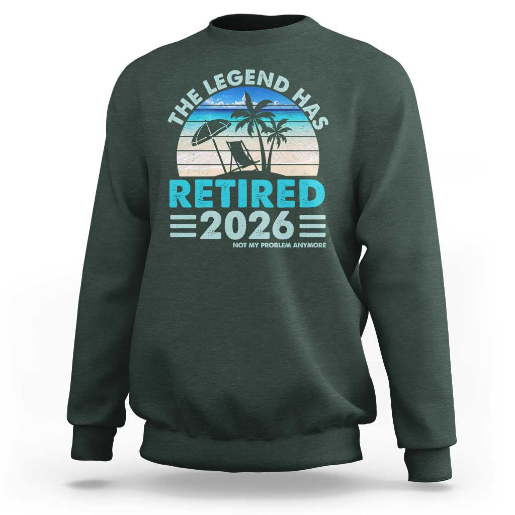 The Legend Has Retired 2026 Sweatshirt Vintage Tropical Beach Sunset Graphic Ocean Vibes