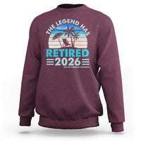 The Legend Has Retired 2026 Sweatshirt Vintage Tropical Beach Sunset Graphic Ocean Vibes