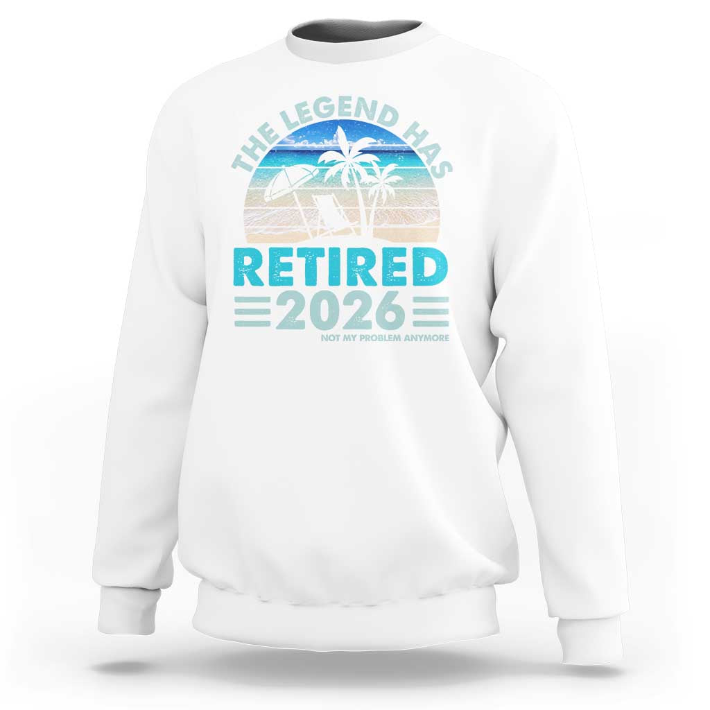 The Legend Has Retired 2026 Sweatshirt Vintage Tropical Beach Sunset Graphic Ocean Vibes