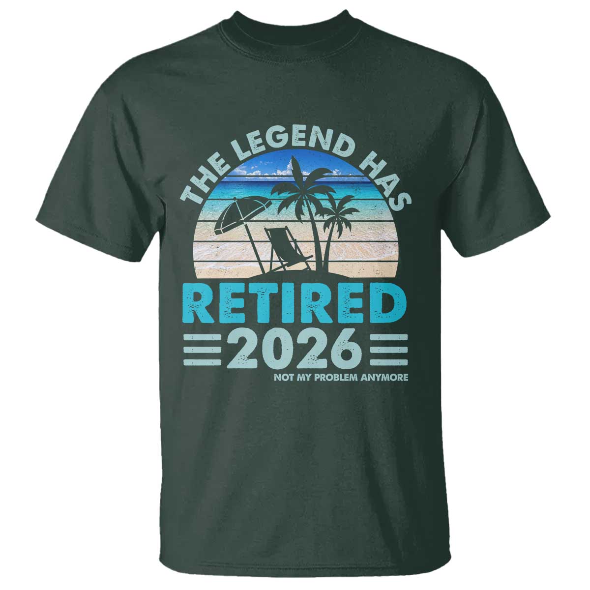 The Legend Has Retired 2026 T Shirt Vintage Tropical Beach Sunset Graphic Ocean Vibes