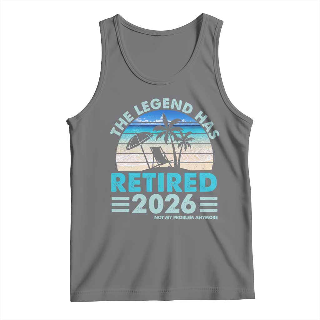 The Legend Has Retired 2026 Tank Top Vintage Tropical Beach Sunset Graphic Ocean Vibes