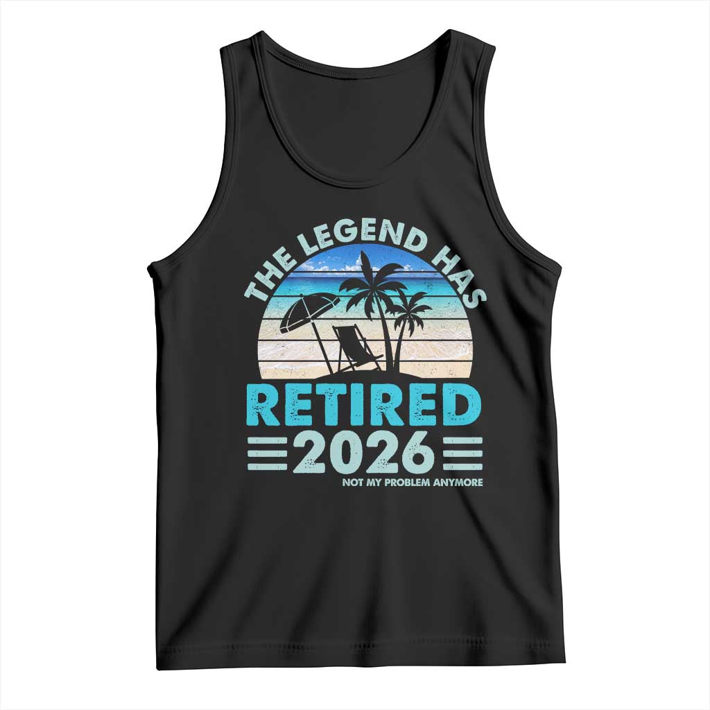 The Legend Has Retired 2026 Tank Top Vintage Tropical Beach Sunset Graphic Ocean Vibes