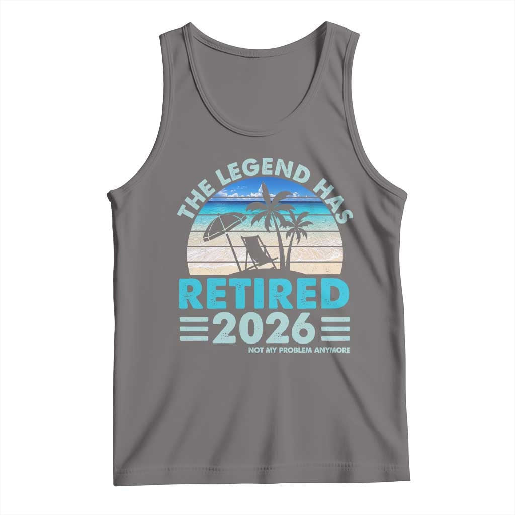 The Legend Has Retired 2026 Tank Top Vintage Tropical Beach Sunset Graphic Ocean Vibes