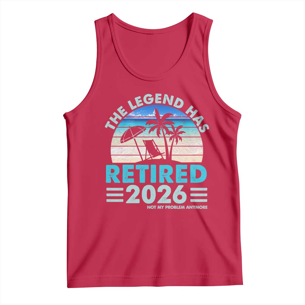 The Legend Has Retired 2026 Tank Top Vintage Tropical Beach Sunset Graphic Ocean Vibes