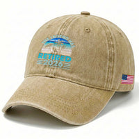 The Legend Has Retired 2026 Washed Cotton Baseball Cap Vintage Tropical Beach Sunset Graphic Ocean Vibes