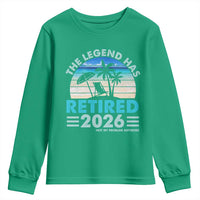 The Legend Has Retired 2026 Youth Sweatshirt Vintage Tropical Beach Sunset Graphic Ocean Vibes