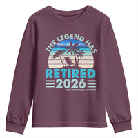 The Legend Has Retired 2026 Youth Sweatshirt Vintage Tropical Beach Sunset Graphic Ocean Vibes