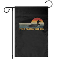 Stupid Canadian Wolf Bird Garden Flag Retro LGBT Hockey Fan - Wonder Print Shop