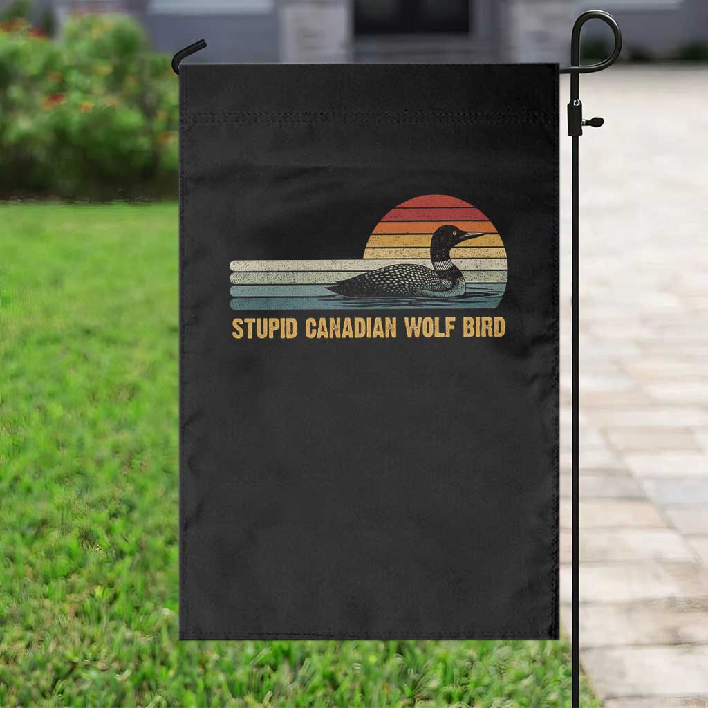 Stupid Canadian Wolf Bird Garden Flag Retro LGBT Hockey Fan - Wonder Print Shop