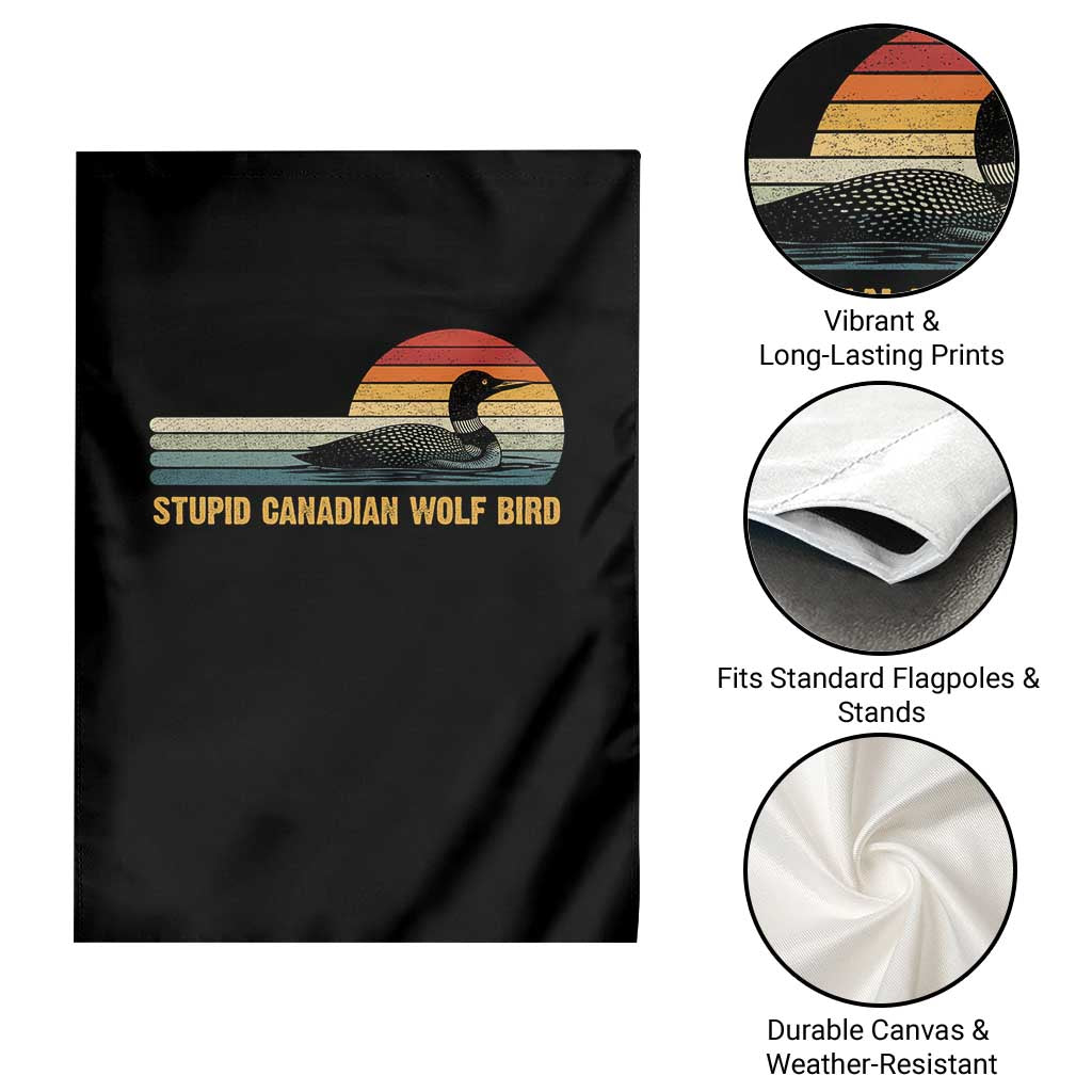Stupid Canadian Wolf Bird Garden Flag Retro LGBT Hockey Fan - Wonder Print Shop