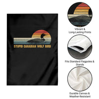 Stupid Canadian Wolf Bird Garden Flag Retro LGBT Hockey Fan - Wonder Print Shop
