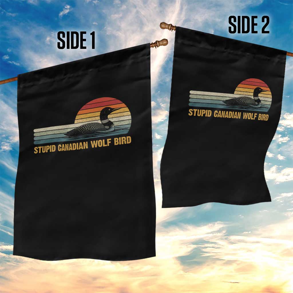 Stupid Canadian Wolf Bird Garden Flag Retro LGBT Hockey Fan - Wonder Print Shop