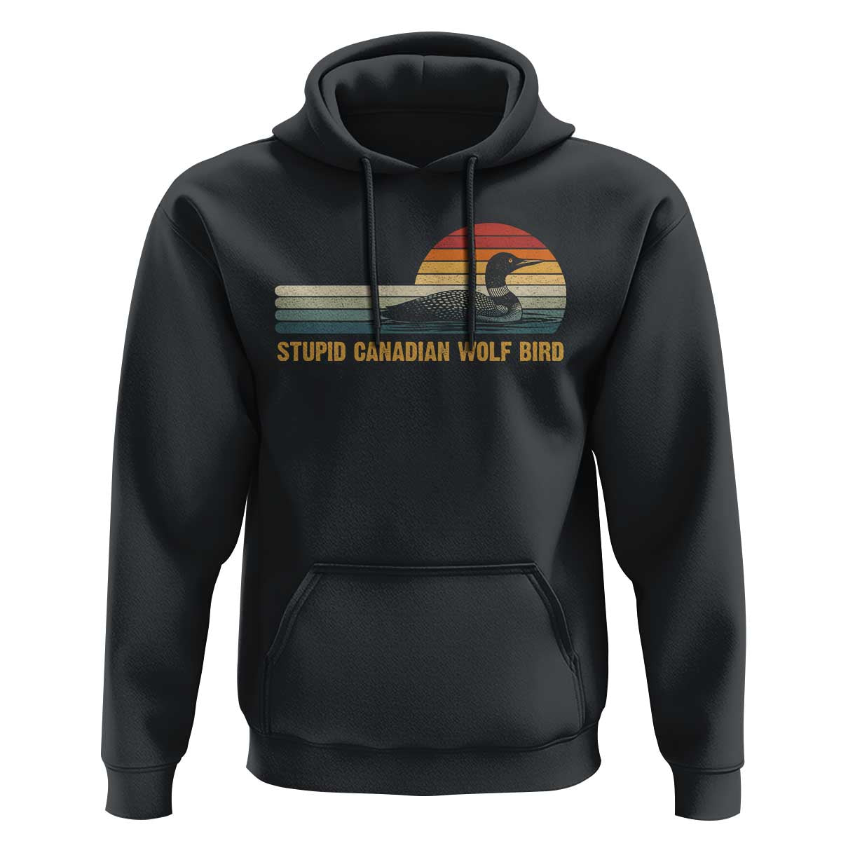 Stupid Canadian Wolf Bird Hoodie Retro LGBT Hockey Fan - Wonder Print Shop