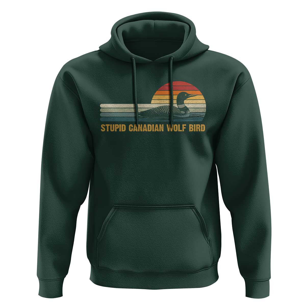 Stupid Canadian Wolf Bird Hoodie Retro LGBT Hockey Fan - Wonder Print Shop