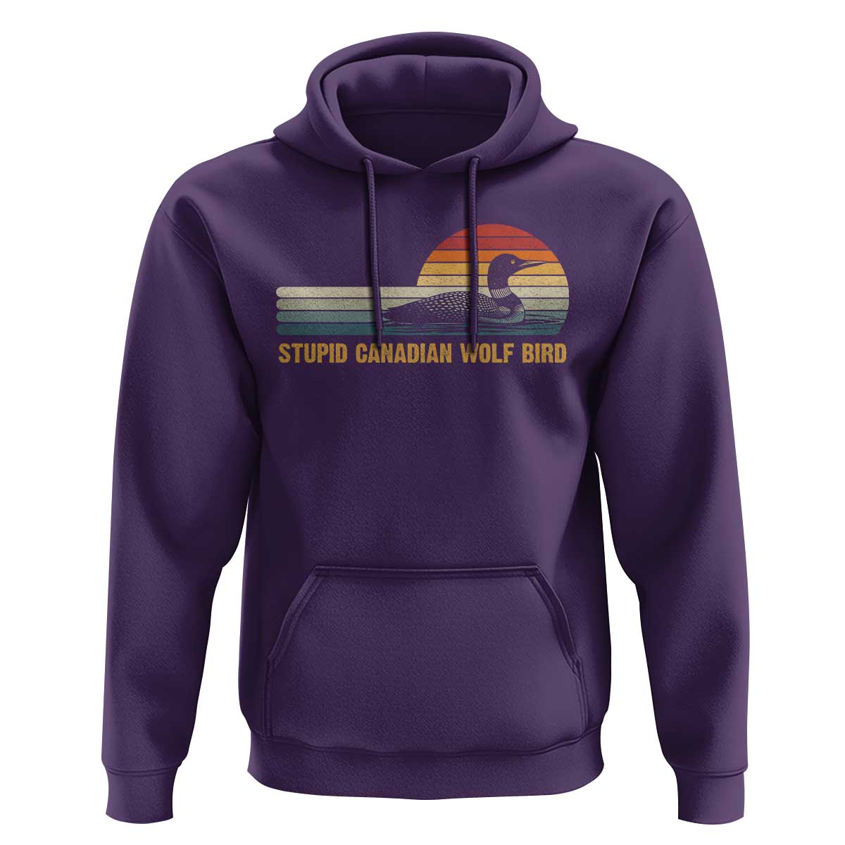Stupid Canadian Wolf Bird Hoodie Retro LGBT Hockey Fan - Wonder Print Shop