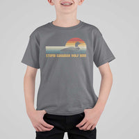 Stupid Canadian Wolf Bird T Shirt For Kid Retro LGBT Hockey Fan - Wonder Print Shop