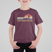 Stupid Canadian Wolf Bird T Shirt For Kid Retro LGBT Hockey Fan - Wonder Print Shop