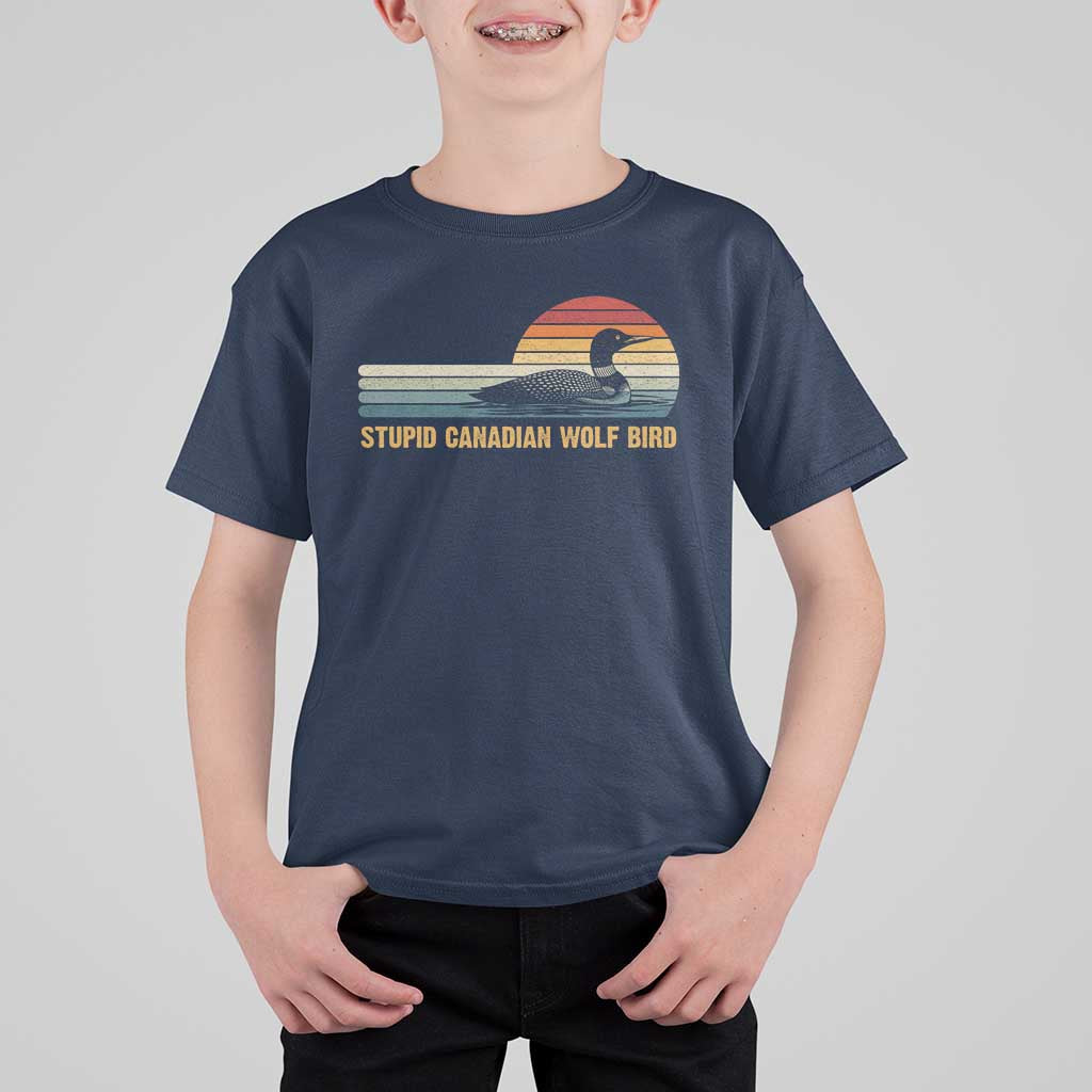 Stupid Canadian Wolf Bird T Shirt For Kid Retro LGBT Hockey Fan - Wonder Print Shop