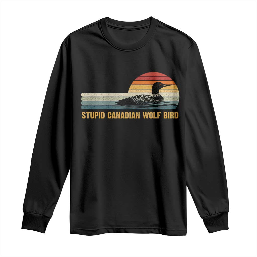 Stupid Canadian Wolf Bird Long Sleeve Shirt Retro LGBT Hockey Fan - Wonder Print Shop
