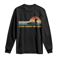 Stupid Canadian Wolf Bird Long Sleeve Shirt Retro LGBT Hockey Fan - Wonder Print Shop