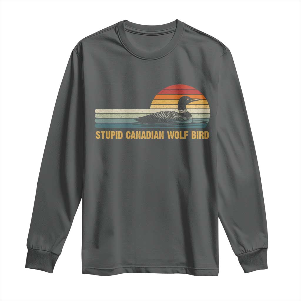 Stupid Canadian Wolf Bird Long Sleeve Shirt Retro LGBT Hockey Fan - Wonder Print Shop