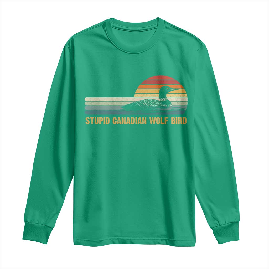 Stupid Canadian Wolf Bird Long Sleeve Shirt Retro LGBT Hockey Fan - Wonder Print Shop