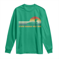 Stupid Canadian Wolf Bird Long Sleeve Shirt Retro LGBT Hockey Fan - Wonder Print Shop