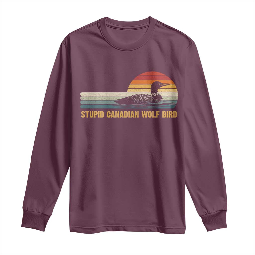 Stupid Canadian Wolf Bird Long Sleeve Shirt Retro LGBT Hockey Fan - Wonder Print Shop