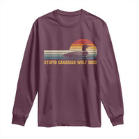 Stupid Canadian Wolf Bird Long Sleeve Shirt Retro LGBT Hockey Fan - Wonder Print Shop