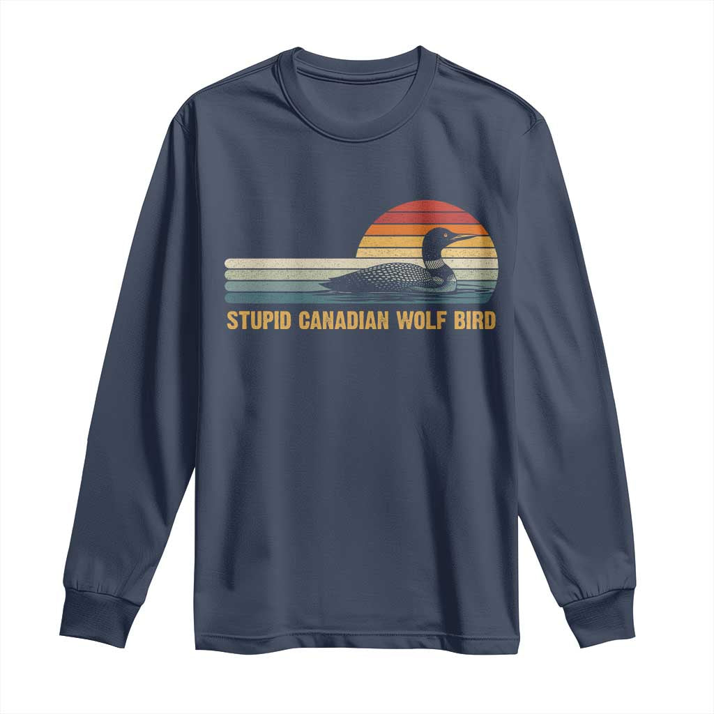Stupid Canadian Wolf Bird Long Sleeve Shirt Retro LGBT Hockey Fan - Wonder Print Shop