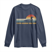 Stupid Canadian Wolf Bird Long Sleeve Shirt Retro LGBT Hockey Fan - Wonder Print Shop