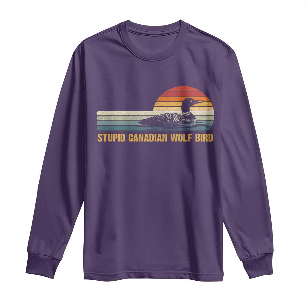 Stupid Canadian Wolf Bird Long Sleeve Shirt Retro LGBT Hockey Fan - Wonder Print Shop