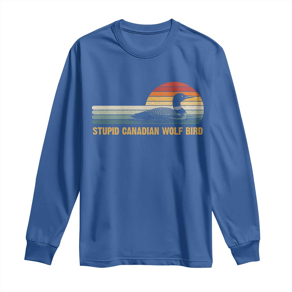 Stupid Canadian Wolf Bird Long Sleeve Shirt Retro LGBT Hockey Fan - Wonder Print Shop