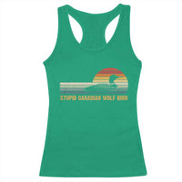 Stupid Canadian Wolf Bird Racerback Tank Top Retro LGBT Hockey Fan - Wonder Print Shop