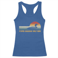 Stupid Canadian Wolf Bird Racerback Tank Top Retro LGBT Hockey Fan - Wonder Print Shop