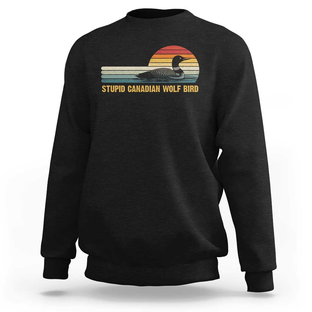 Stupid Canadian Wolf Bird Sweatshirt Retro LGBT Hockey Fan - Wonder Print Shop