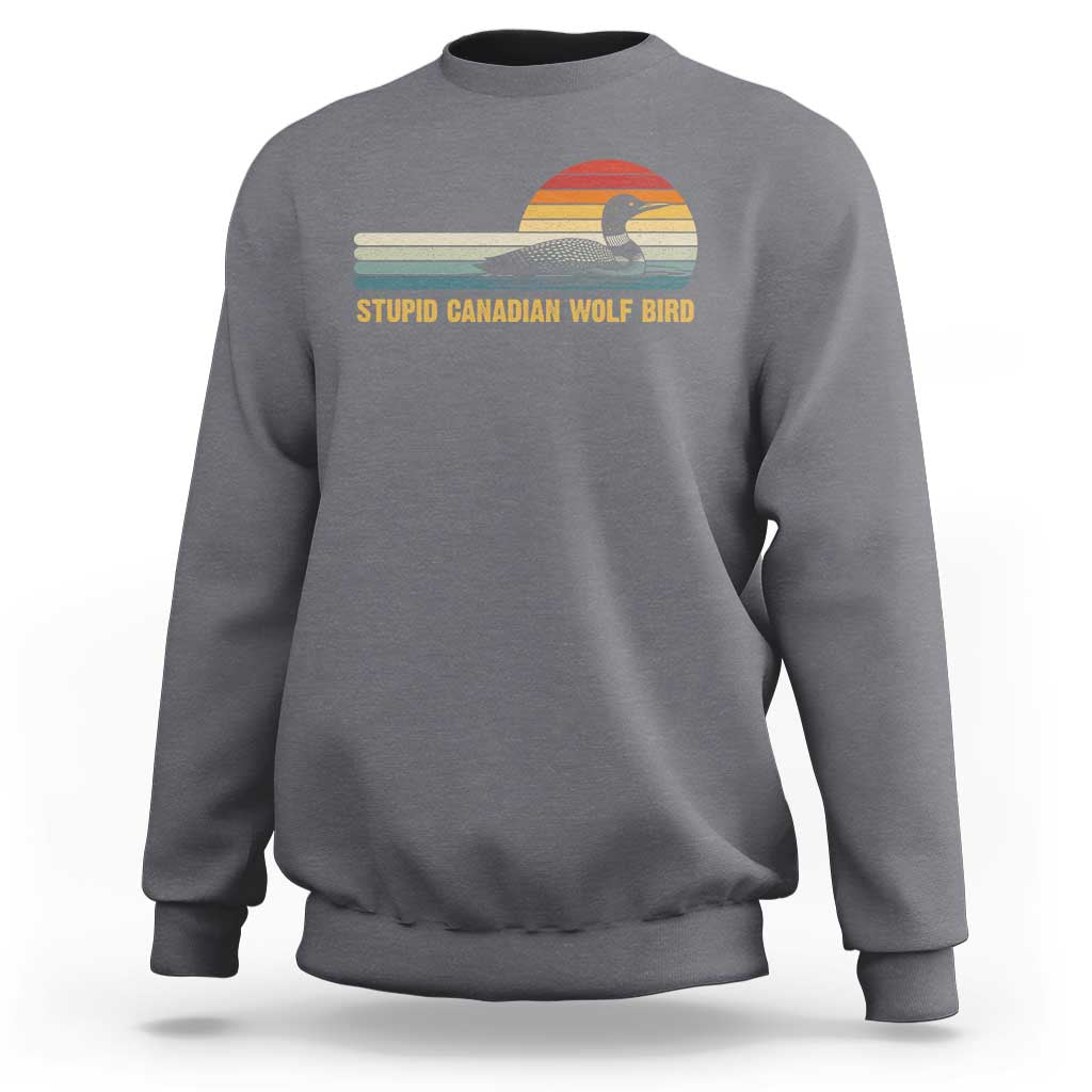 Stupid Canadian Wolf Bird Sweatshirt Retro LGBT Hockey Fan - Wonder Print Shop