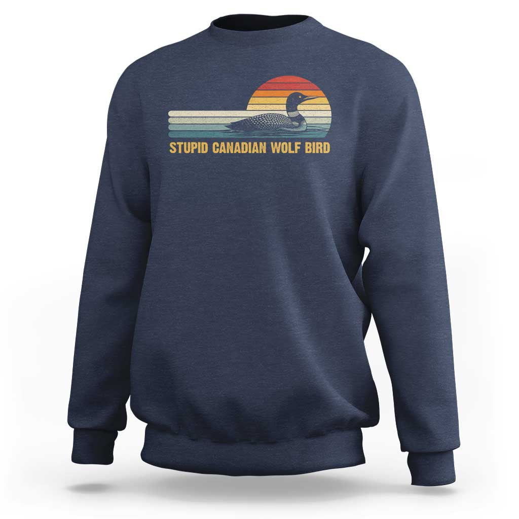 Stupid Canadian Wolf Bird Sweatshirt Retro LGBT Hockey Fan - Wonder Print Shop