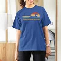 Stupid Canadian Wolf Bird T Shirt For Women Retro LGBT Hockey Fan - Wonder Print Shop
