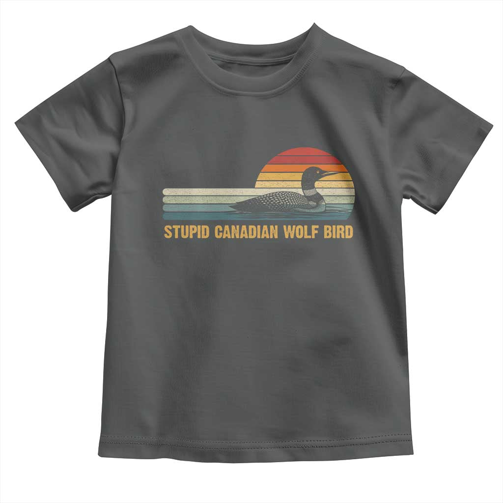 Stupid Canadian Wolf Bird Toddler T Shirt Retro LGBT Hockey Fan - Wonder Print Shop