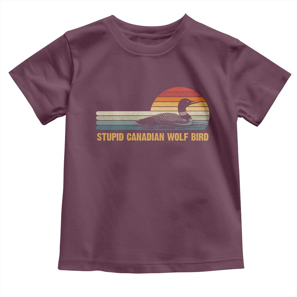 Stupid Canadian Wolf Bird Toddler T Shirt Retro LGBT Hockey Fan - Wonder Print Shop