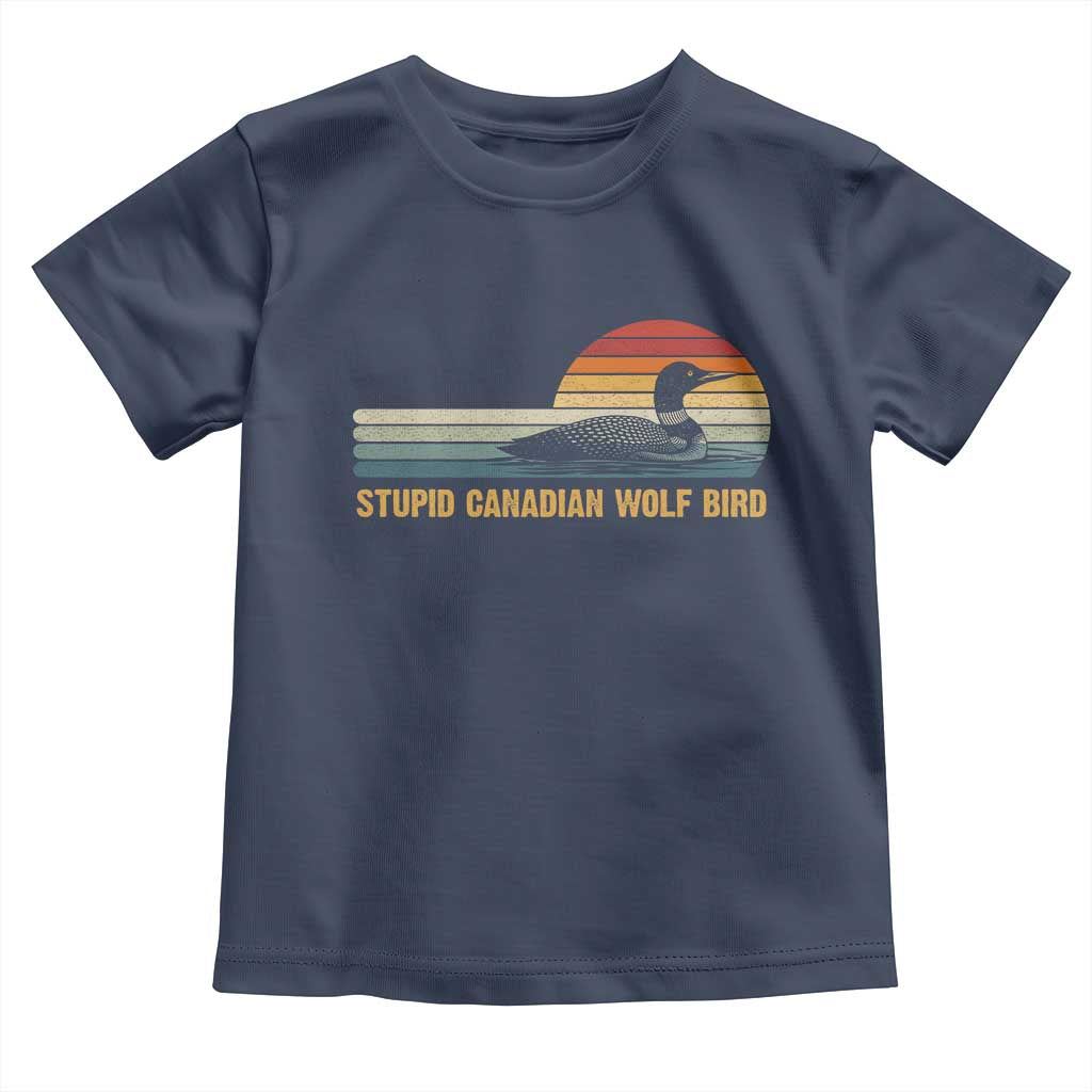 Stupid Canadian Wolf Bird Toddler T Shirt Retro LGBT Hockey Fan - Wonder Print Shop