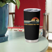 Stupid Canadian Wolf Bird Tumbler Cup Retro LGBT Hockey Fan - Wonder Print Shop